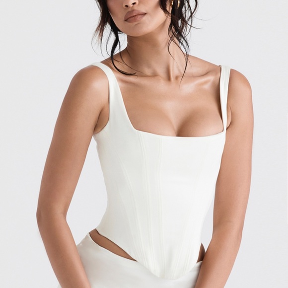 House of CB Rafa Satin Longline Corset in Ivory. XS. NWT. - Picture 13 of 15